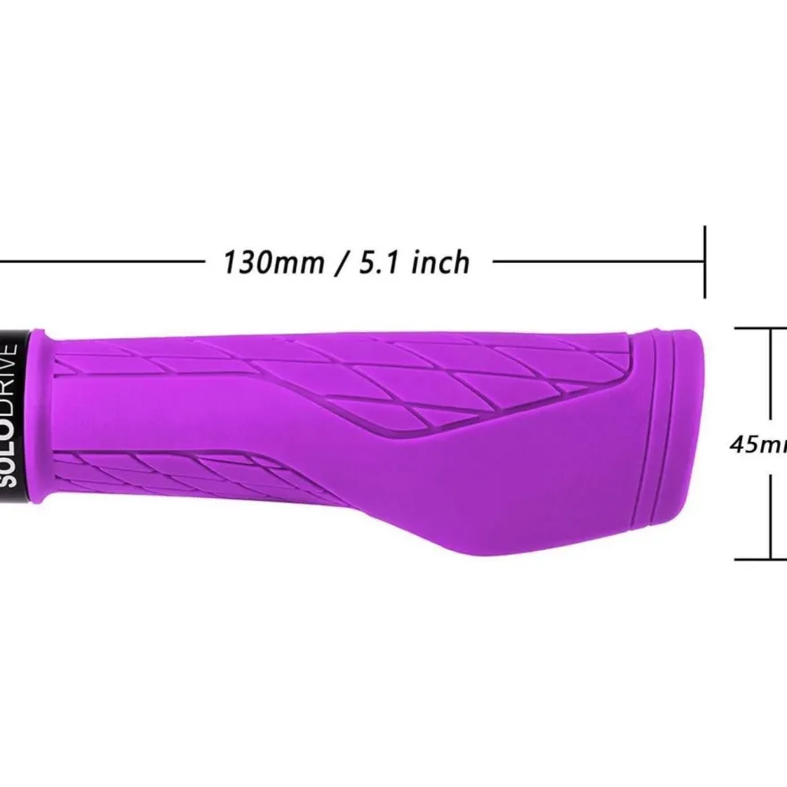 Solodrive Ergonomische Fahrradgriffe aus rutschfestem Gummi, Single Lock-on