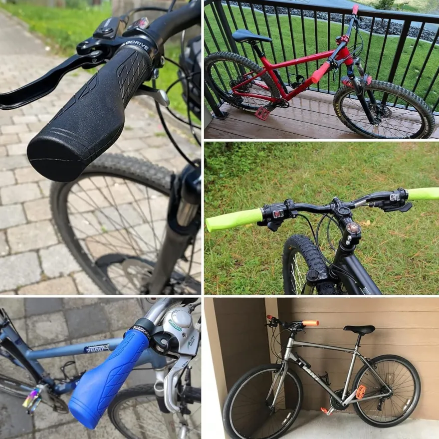 Solodrive Ergonomische Fahrradgriffe aus rutschfestem Gummi, Single Lock-on