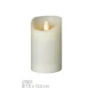 47001 Sompex Shine LED Kerze Multi LED Echtwachs Ø 7,5cm Elfenbein Höhe 12,5cm
