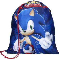 Sonic Turnbeutel Kinder – Sporttasche blau mit roten Trägern Tasche