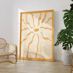 Sonne Abstrakt Poster · Geschenkidee · Modernes Wandbild · Print ohne Rahmen