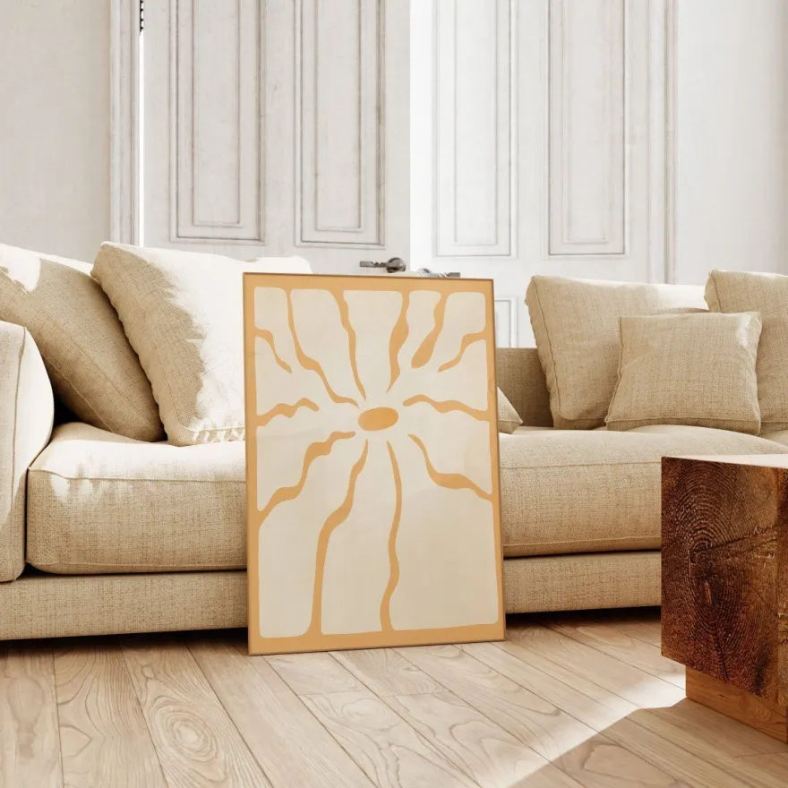Sonne Abstrakt Poster · Geschenkidee · Modernes Wandbild · Print ohne Rahmen