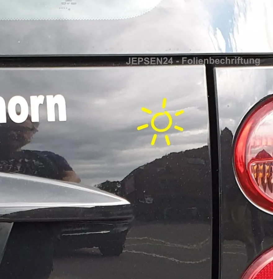Sonnen Aufkleber - 5cm Sonne S75 für Auto Handy Ipad Spiegel usw
