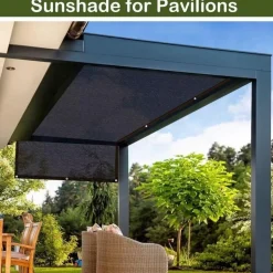 Sonnensegel Rechteckig Balkon Schattennetz 2x1m Schwarz UV-Schutz 100% HDPE