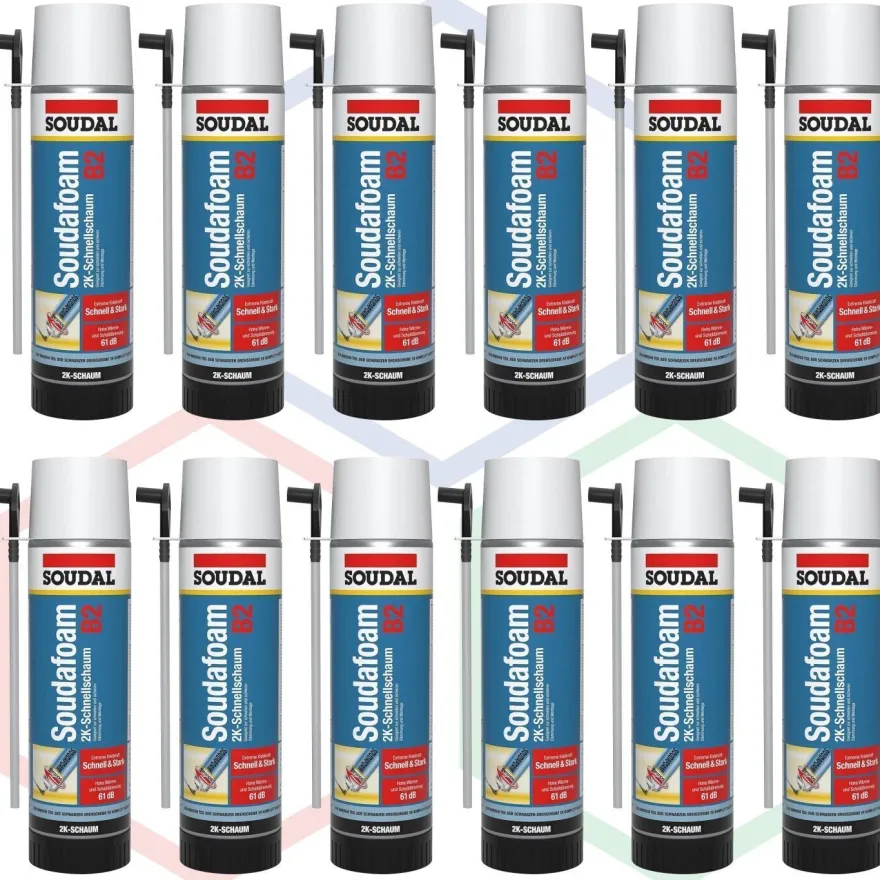 SOUDAL® - Soudafaom 2K B2 PU-Schaum Baustoffklasse B2 (MDI NEU) 12 x 400ml Dose