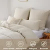 Soulful Bettwäsche Set 220x240 cm, 100% Gewaschene Baumwolle, Gestreift Beige