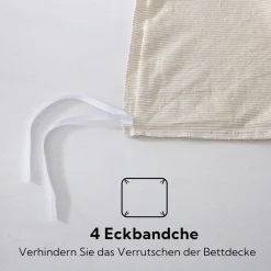 Soulful Bettwäsche Set 220x240 cm, 100% Gewaschene Baumwolle, Gestreift Beige