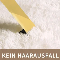 Sour Lemon Hochflor Teppich Grau 140x200 cm - Waschbar, Flauschig, Rutschfest