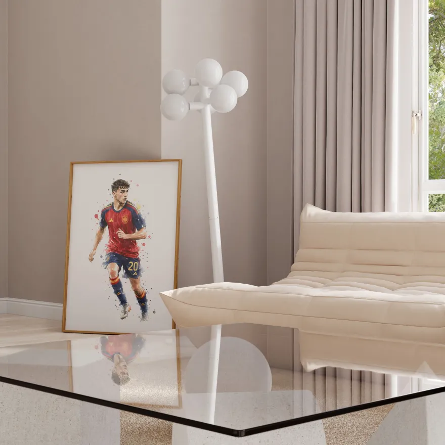 Spanien Fussball Poster · Geschenkidee · Aquarell Sport Wandbild · Deko Print