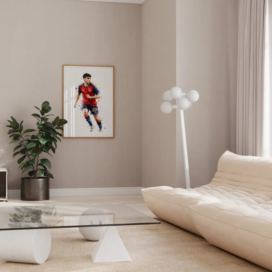 Spanien Fussball Poster · Geschenkidee · Aquarell Sport Wandbild · Deko Print