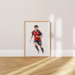 Spanien Fussball Poster · Geschenkidee · Aquarell Sport Wandbild · Deko Print
