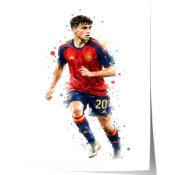 Spanien Fussball Poster · Geschenkidee · Aquarell Sport Wandbild · Deko Print