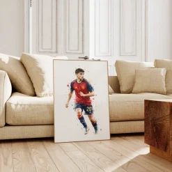 Spanien Fussball Poster · Geschenkidee · Aquarell Sport Wandbild · Deko Print