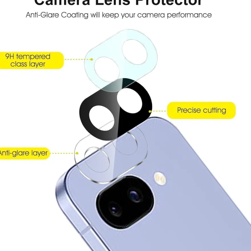 SPARIN 3 + 2 Stück Schutzfolie für Google Pixel 9a: Panzerglas mit Kameraschutz