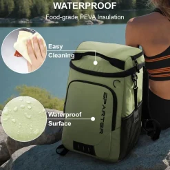 Sparter Rucksack-Kühler, isoliert, auslaufsicher, 33 Dosen, wasserdicht