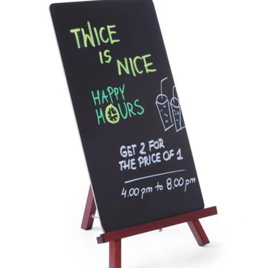 Speisekarten-Werbetafel auf Staffelei für ein Restaurant, 220 x 360 mm - Hendi 664070