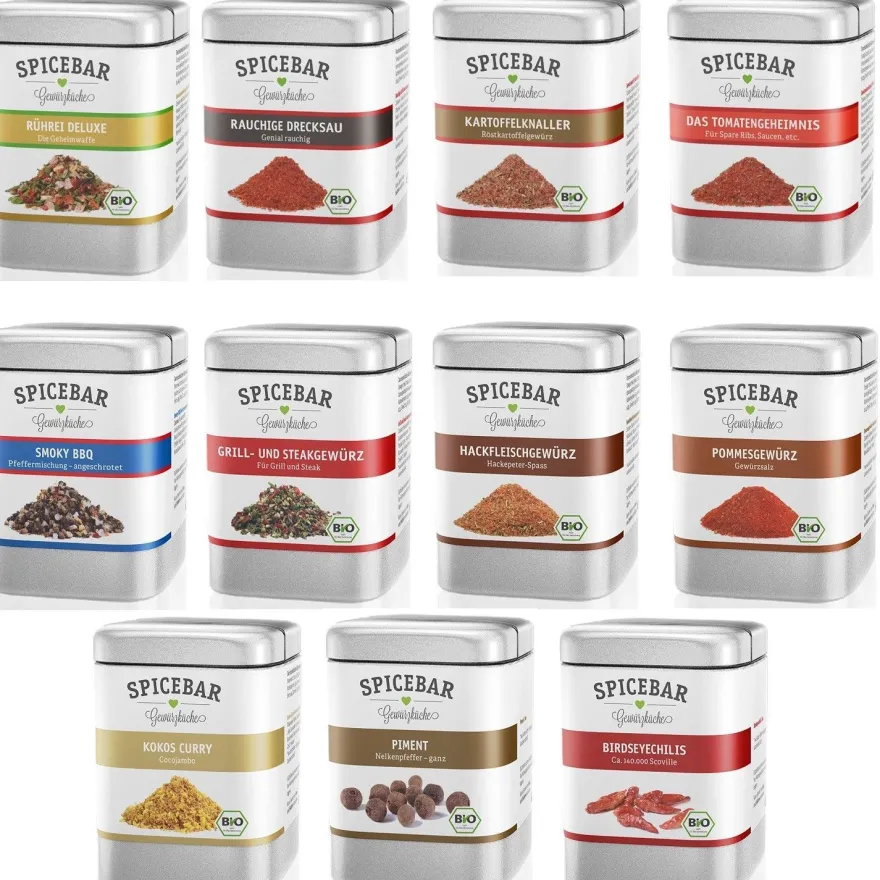 Spicebar Bio Gewürzvielfalt – Aromatische Gewürzmischungen für Küche & Grill