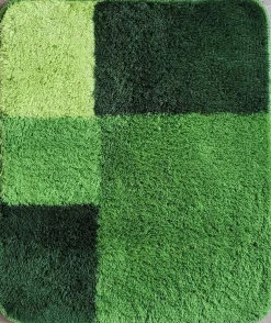 Spirella Prisco Green Mix Badvorleger 55x65cm - Florhöhe 12mm, modernes Muster