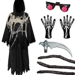 Spooktacular Creations Sensenmann Kostüm für Kinder, Halloween Grim Reaper Boy
