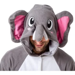 Spooktacular Creations Stitch Elefant Onesie Jumpsuit für Erwachsene, Grau