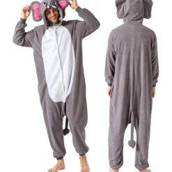 Spooktacular Creations Stitch Elefant Onesie Jumpsuit für Erwachsene, Grau