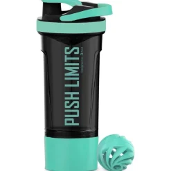 Sportmixer Shaker 720ml mit Sieb Spiralkugel Aufbewahrungsbox Aquagrün