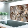 Spritzschutz Küchenrückwand - 80x55 cm Grau - Gold - Marmor (Gr. 80x55 cm)