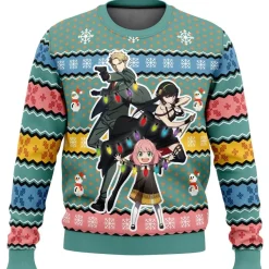 SPY×FAMILY Rundhalspullover Anya Yor Loid Forger 3D Druck Hoody Weihnachts Sweatshirt
