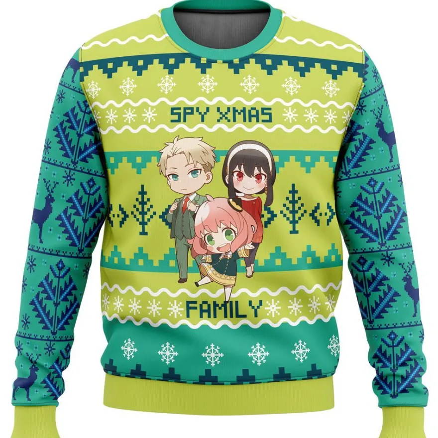 SPY×FAMILY Rundhalspullover Anya Yor Loid Forger 3D Druck Hoody Weihnachts Sweatshirt
