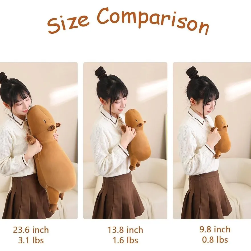 SQEQE Beschwertes Capybara Plüschtier 35 cm - Süßes Wasserschwein Kuscheltier