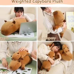 SQEQE Beschwertes Capybara Plüschtier 35 cm - Süßes Wasserschwein Kuscheltier