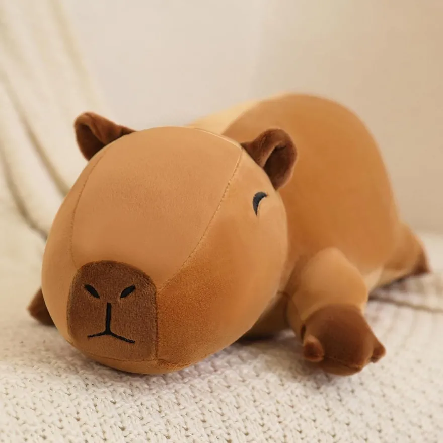 SQEQE Beschwertes Capybara Plüschtier 35 cm - Süßes Wasserschwein Kuscheltier