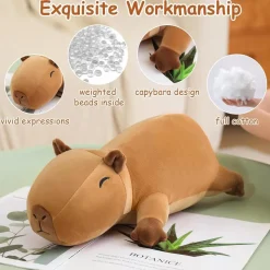 SQEQE Beschwertes Capybara Plüschtier 35 cm - Süßes Wasserschwein Kuscheltier