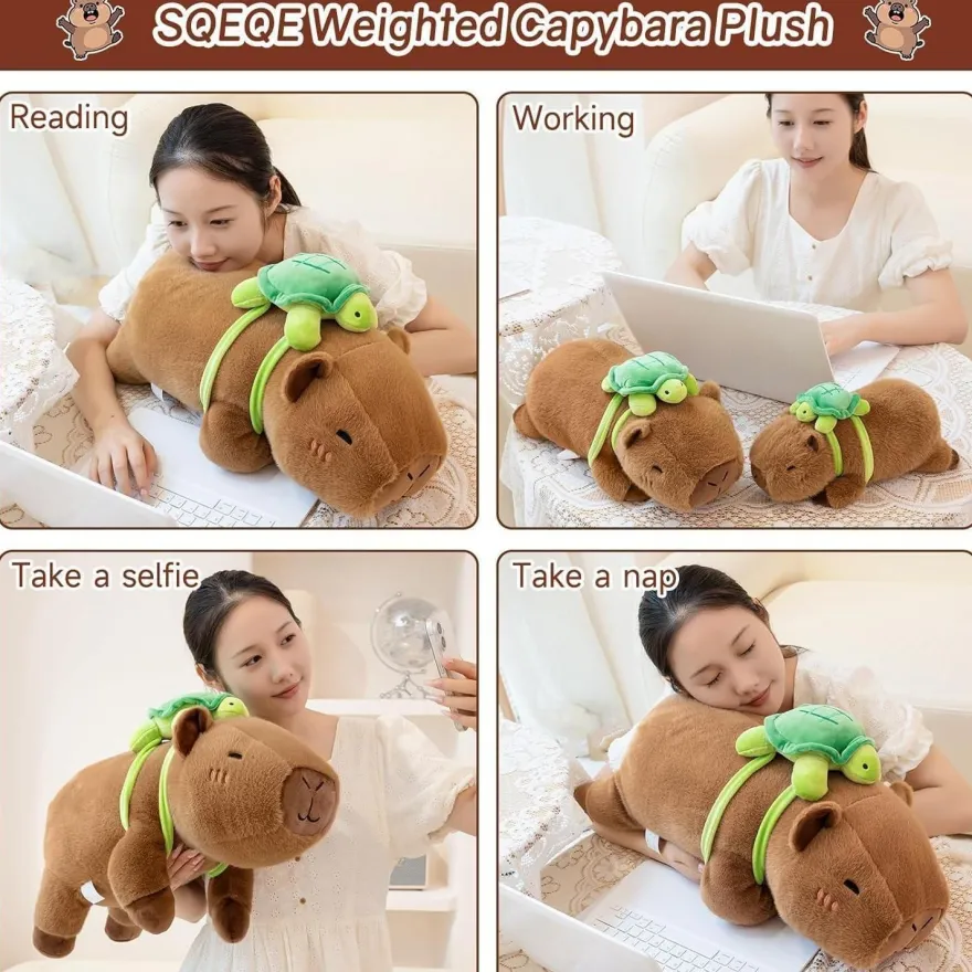 SQEQE Gewichtetes Capybara Plüschtier 60CM - Weiches Wasserschwein