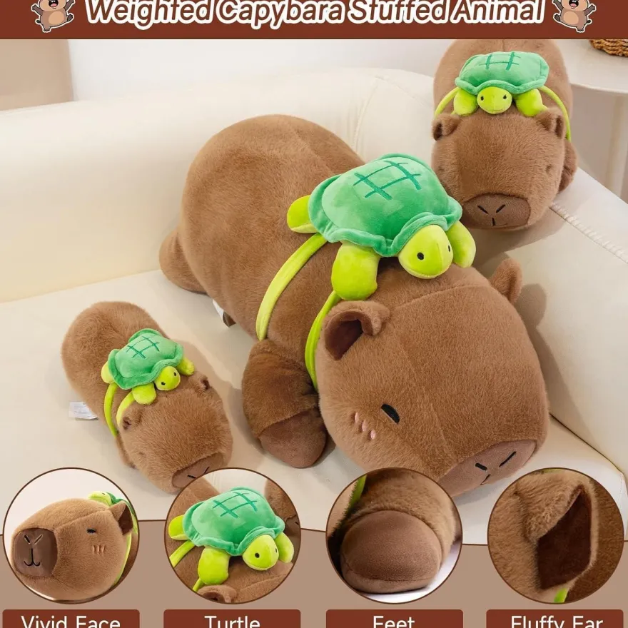 SQEQE Gewichtetes Capybara Plüschtier 60CM - Weiches Wasserschwein