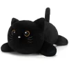 SQEQE Gewichtetes Katze Kuscheltier, Schwarze Katze Plüschtier mit Gewicht