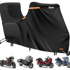 Srimmit Motorradgarage Winterfest Deluxe | 420D Oxford Abdeckplane mit Side+Top