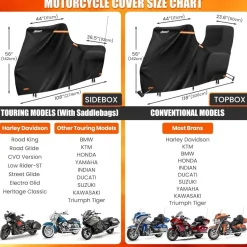 Srimmit Motorradgarage Winterfest Deluxe | 420D Oxford Abdeckplane mit Side+Top