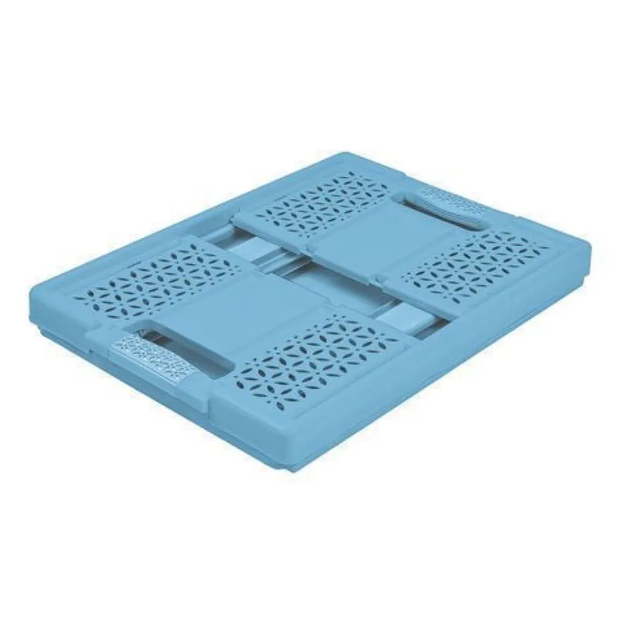Stabile Profi Klappbox 32L PAFEN Einkaufskiste klappbar mit Soft-Griffe Blau