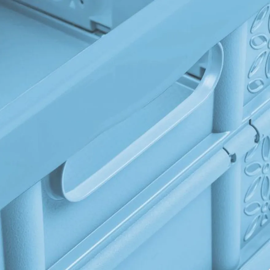 Stabile Profi Klappbox 32L PAFEN Einkaufskiste klappbar mit Soft-Griffe Blau