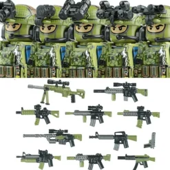 Stadtkommando Special-Forces Figuren SWAT Armee Soldat Schild Waffen Klemmbausteine