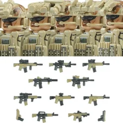 Stadtkommando Special-Forces Figuren SWAT Armee Soldat Schild Waffen Klemmbausteine
