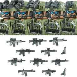 Stadtkommando Special-Forces Figuren SWAT Armee Soldat Schild Waffen Klemmbausteine