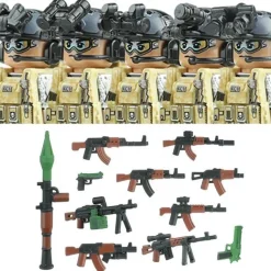Stadtkommando Special-Forces Figuren SWAT Armee Soldat Schild Waffen Klemmbausteine