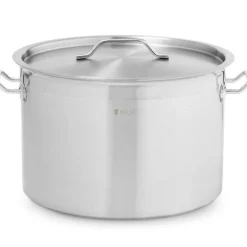 Stahltopf mit Deckel, dickem Boden, für Induktion, Gas & Halogen, 23 l