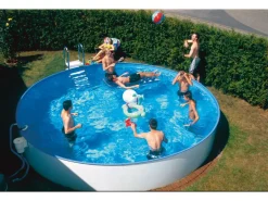 Stahlwandpool Pool Rundpool Rundbecken 0,90 tief Folie Blau 0,6mm