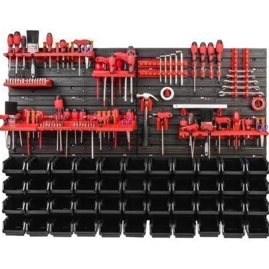 Stapelboxen Set 4x Wandregal Lagersystem 44 Boxen Halterungen 1152 x 780 mm
