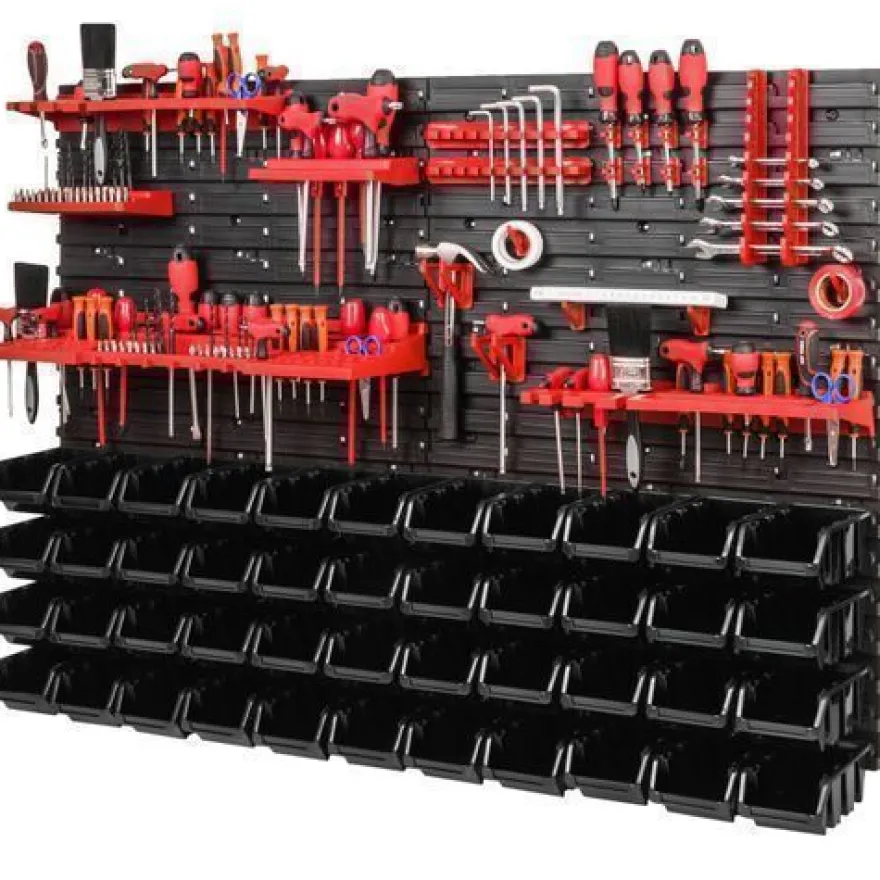 Stapelboxen Set 4x Wandregal Lagersystem 44 Boxen Halterungen 1152 x 780 mm