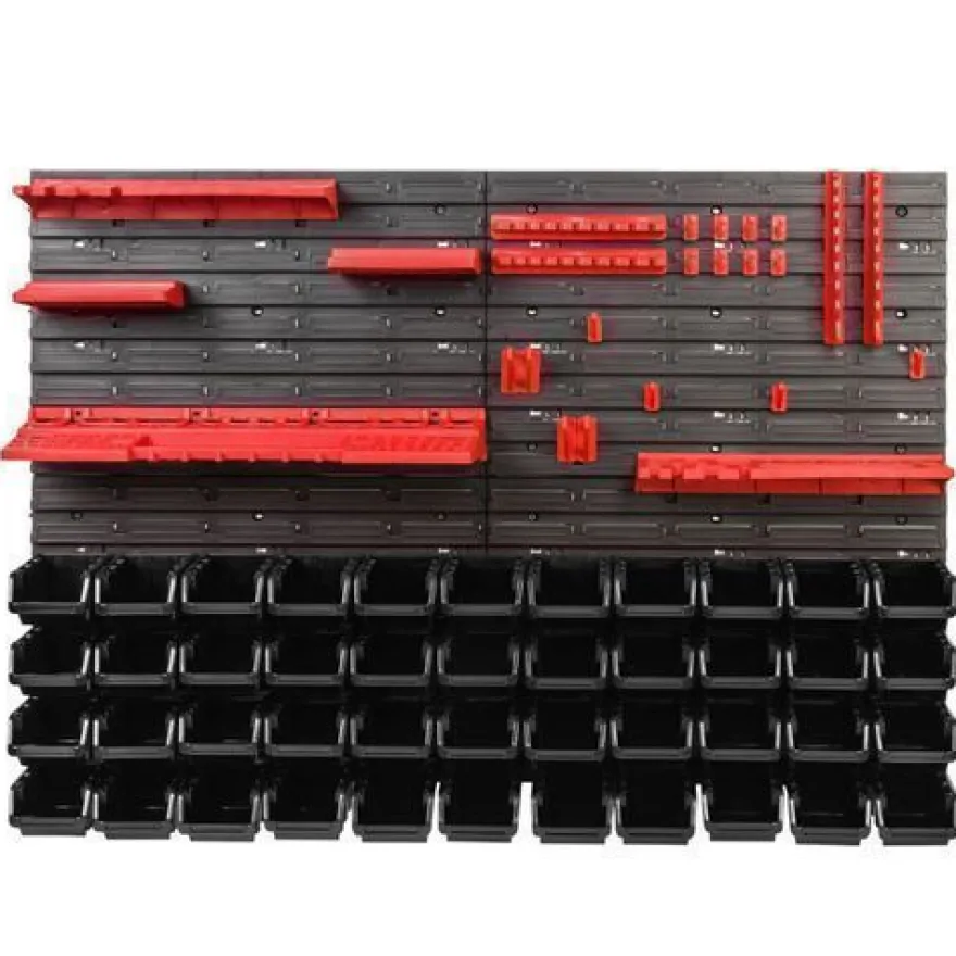 Stapelboxen Set 4x Wandregal Lagersystem 44 Boxen Halterungen 1152 x 780 mm