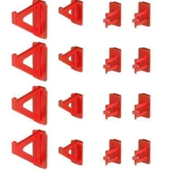 Stapelboxen + Wandregal Boxen 24 Sichtlagerkästen Halterungen rot